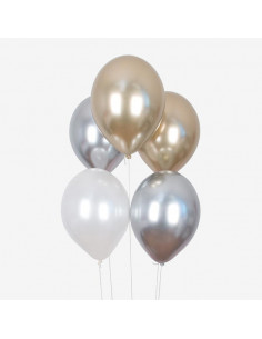 Ballons de baudruche : 10 ballons trio chrome