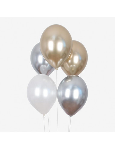 Ballons de baudruche : 10 ballons trio chrome