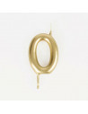 Bougie anniversaire - bougie chiffre dore - 0