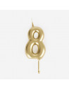 Bougie anniversaire - bougie chiffre dore - 8