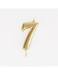 Bougie anniversaire - bougie chiffre dore - 7
