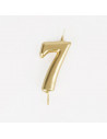 Bougie anniversaire - bougie chiffre dore - 7