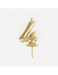 Bougie anniversaire - bougie chiffre dore - 4