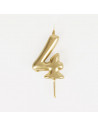 Bougie anniversaire - bougie chiffre dore - 4