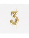 Bougie anniversaire - bougie chiffre dore - 3