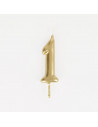 Bougie anniversaire - bougie chiffre dore - 1