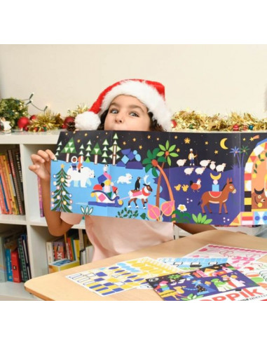POSTER CREATIF + 520 STICKERS - CRECHE DE NOEL