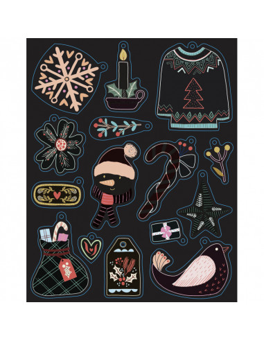 Mes jolies décorations à pailleter et à gratter hiver magiqu