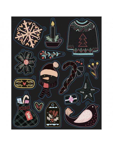 Mes jolies décorations à pailleter et à gratter hiver magiqu