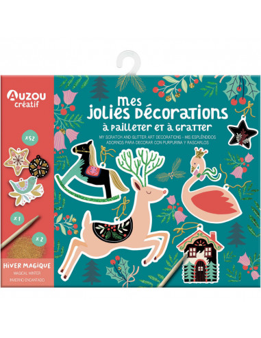 Mes jolies décorations à pailleter et à gratter hiver magiqu