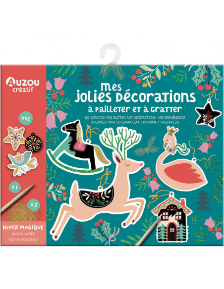 Mes jolies décorations à pailleter et à gratter hiver magiqu