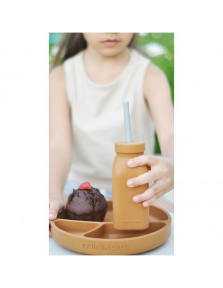BOUTEILLE DAPPRENTISSAGE AVEC PAILLE - CARAMEL