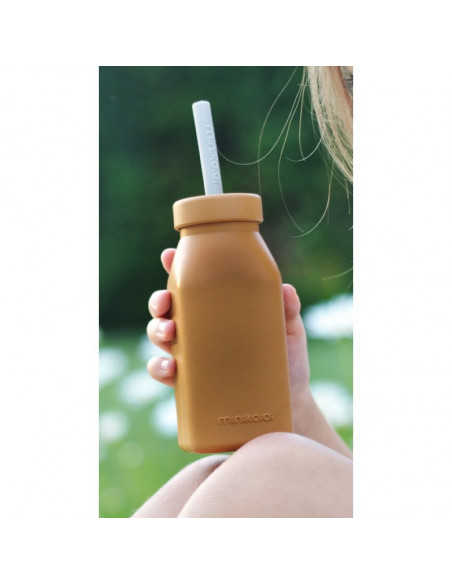 BOUTEILLE DAPPRENTISSAGE AVEC PAILLE - CARAMEL