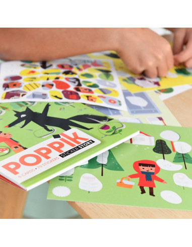 6 CARTES + 70 STICKERS - BOUCLE D'OR ET LES 3 OURS