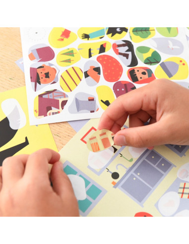 6 CARTES + 70 STICKERS - BOUCLE D'OR ET LES 3 OURS
