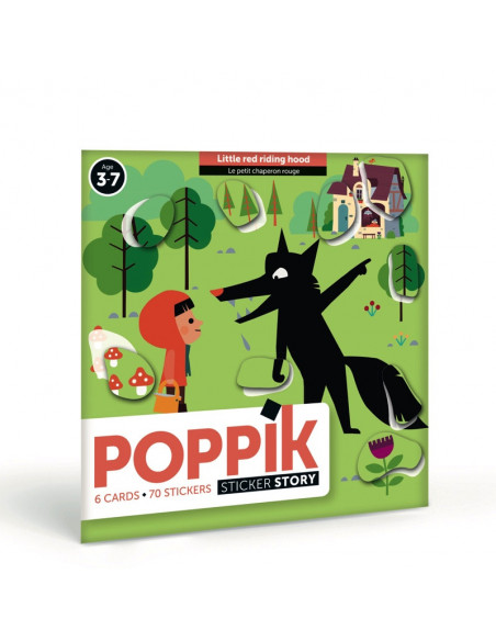 6 CARTES + 70 STICKERS - LE PETIT CHAPERON ROUGE