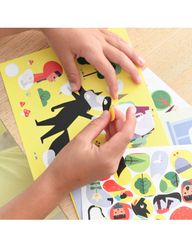 6 CARTES + 70 STICKERS - LE PETIT CHAPERON ROUGE