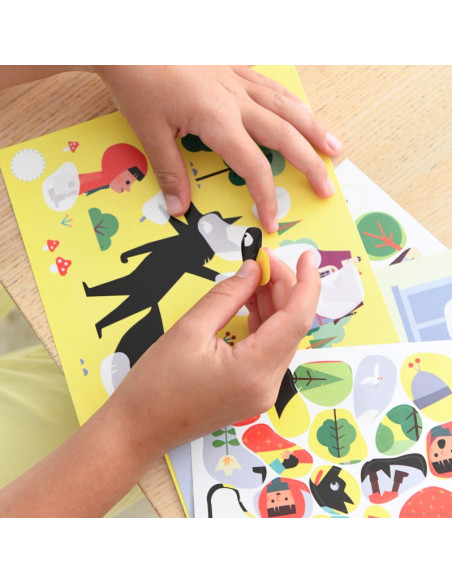 6 CARTES + 70 STICKERS - LE PETIT CHAPERON ROUGE