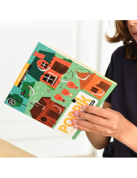 6 CARTES + 70 STICKERS - LES TROIS PETITS COCHONS