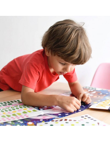 POSTER CREATIF + 520 STICKERS - BEBES ANIMAUX