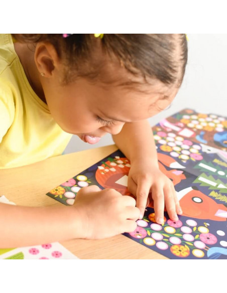 POSTER CREATIF + 520 STICKERS - BEBES ANIMAUX