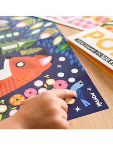 POSTER CREATIF + 520 STICKERS - BEBES ANIMAUX