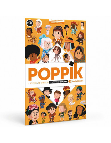 POSTER QUELLE HISTOIRE + 46 STICKERS - FEMMES CELEBRES