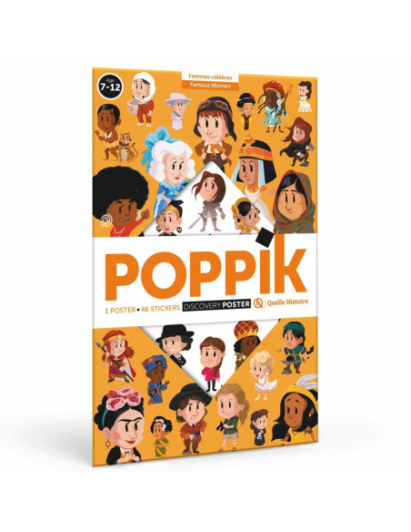 POSTER QUELLE HISTOIRE + 46 STICKERS - FEMMES CELEBRES