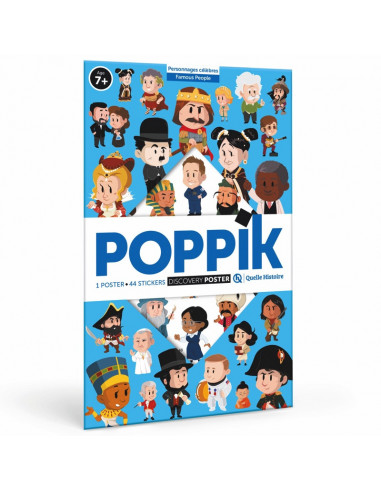 POSTER QUELLE HISTOIRE + 44 STICKERS - PERSONNAGES CELEBRES