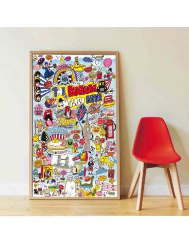 POSTER PÉDAGOGIQUE + 85 STICKERS - 100% ENGLISH