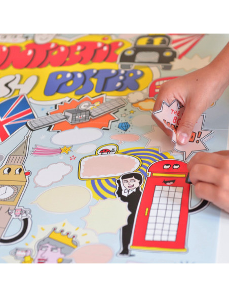POSTER PÉDAGOGIQUE + 85 STICKERS - 100% ENGLISH