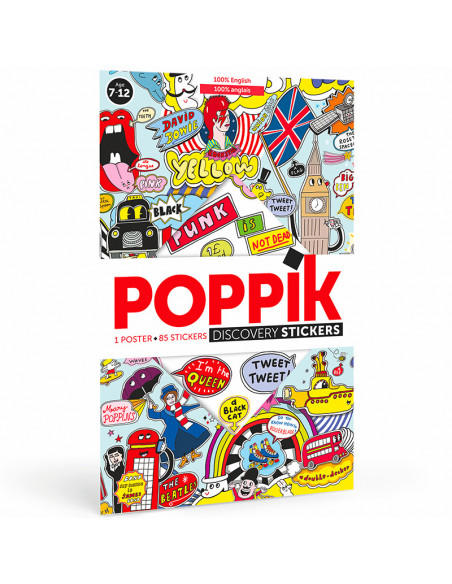 POSTER PÉDAGOGIQUE + 85 STICKERS - 100% ENGLISH