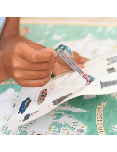POSTER PÉDAGOGIQUE + 71 STICKERS - MONUMENTS DU MONDE