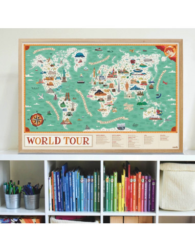 POSTER PÉDAGOGIQUE + 71 STICKERS - MONUMENTS DU MONDE
