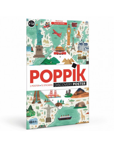 POSTER PÉDAGOGIQUE + 71 STICKERS - MONUMENTS DU MONDE