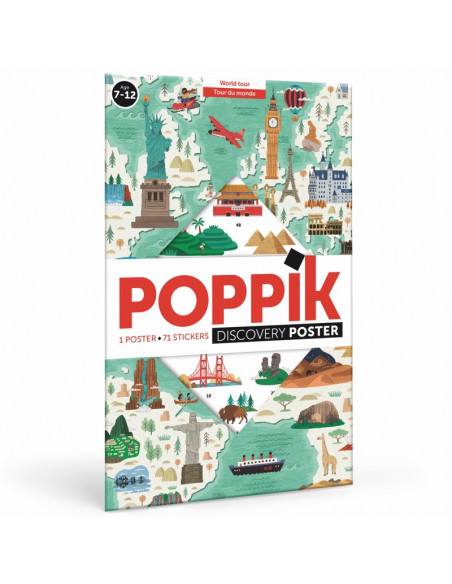POSTER PÉDAGOGIQUE + 71 STICKERS - MONUMENTS DU MONDE