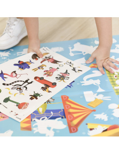 POSTER PÉDAGOGIQUE + 52 STICKERS - LE JEU DES ANIMAUX