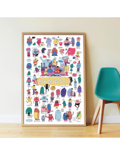 POSTER PÉDAGOGIQUE + 43 STICKERS - NOS EMOTIONS 2