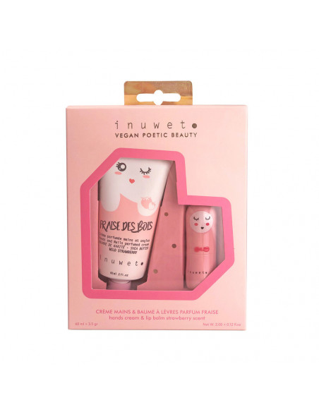 Coffret creme mains + baume a lèvres - fraise