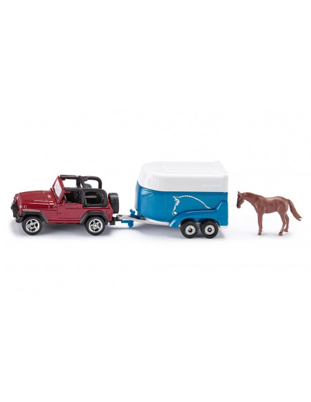 Jeep avec remorque à chevaux 