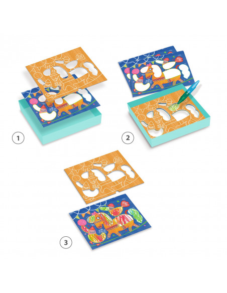 Coloriages pour les petits - funambule et balles