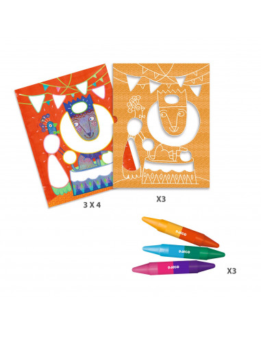 Coloriages pour les petits - funambule et balles