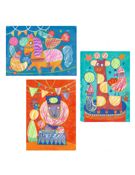 Coloriages pour les petits - funambule et balles