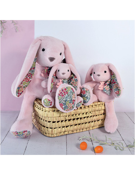 Copain calin - lapin rose tendre 40cm