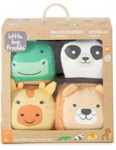 Balles doudous jungle : éveil sensoriel pour bébé