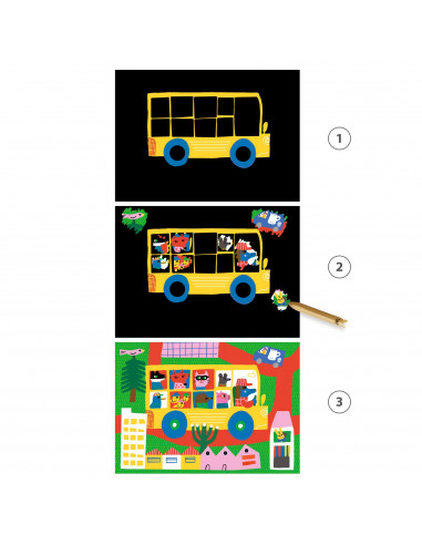 Cartes a gratter des petits - vehicules a decouvrir