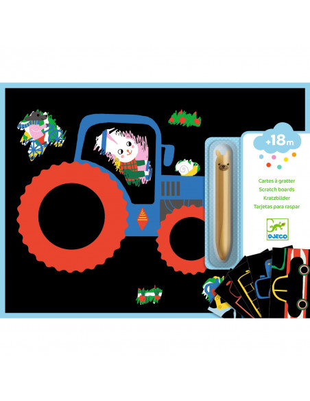 Cartes a gratter des petits - vehicules a decouvrir