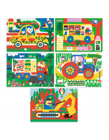 Cartes a gratter des petits - vehicules a decouvrir