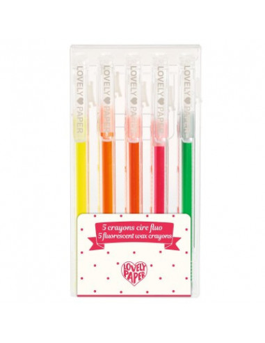 Crayons - 5 crayons cire fluo