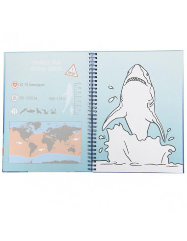 Dino world colouring book set underwater
